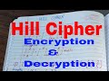 Hill cipher|Hill cipher encryption and decryption|Hill cipher example|Hill cipher in cryptography