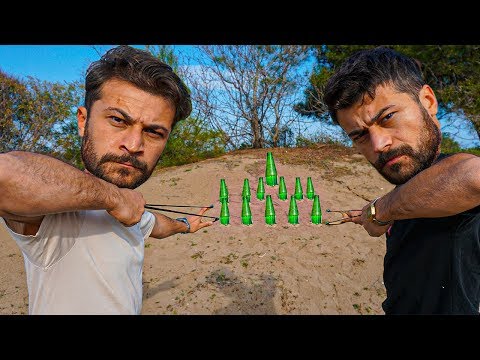 TARGET HITTING COMPETITION WITH A SLINGSHOT!! (LEGENDARY PENALTY)