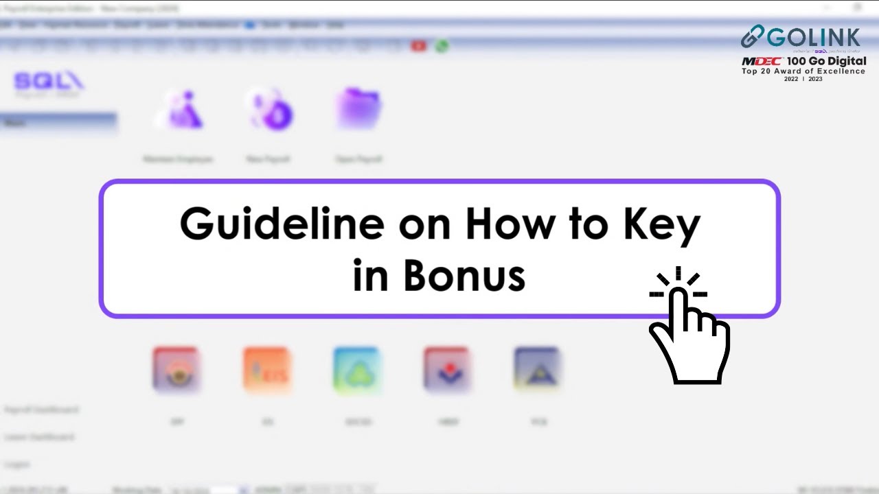SQL Payroll | How to Key in Bonus in Payroll
