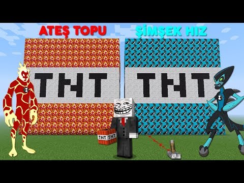 ATEŞ TOPU VS ŞİMŞEK HIZ TNT ŞANS BLOKLARI - Minecraft