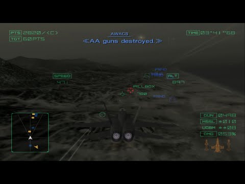 Ace Combat 04: Mission 9 - Operation Bunker Shot (Ace Difficulty)