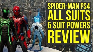 Spider Man PS4 All Suits and Abilities In The Game REVIEW (Spiderman PS4 Suits)