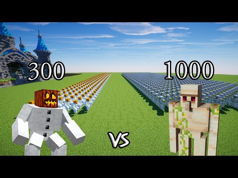 300 Mutant Snow Golems Vs 1000 Iron Golems |Minecraft|