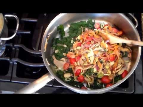The Best Pasta with Fresh Spinach Mushrooms Basil Red Onion