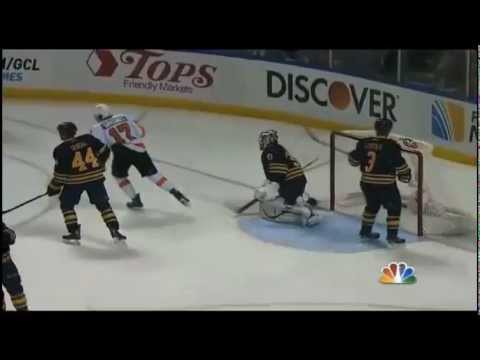 Claude Giroux - nice slapshot goal vs. Sabres - NHL 20. Jan 2013