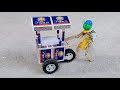 How To Make Ice Cream Cycle Rickshaw With Robot Diy Matchbox Ice Cream Trolley