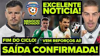 NEGÓCIO FECHADO! SAÍDA DE HUGO MOURA CONFIRMADA! REFORÇOS CHEGANDO NO VASCO? EXCELENTE NOTÍCIA!