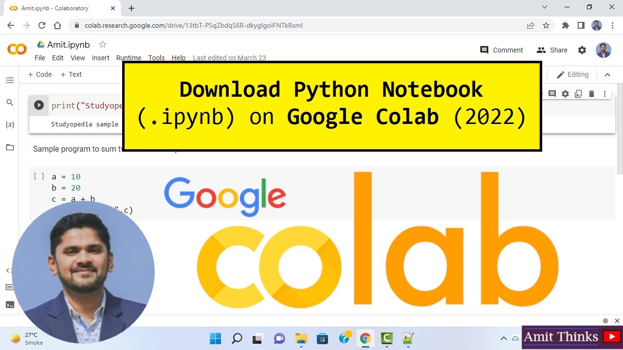 How to Download Python Notebook (.ipynb) on Google Colab (colab.research.google.com) | 2022