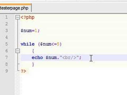 PHP Tutorial 7 While Loop