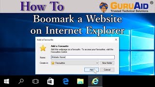 How to Bookmark a Website on Internet Explorer - GuruAid
