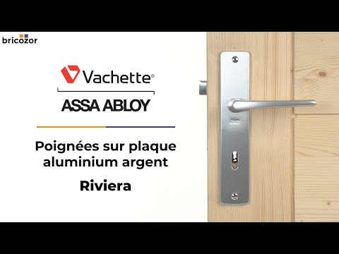 Poignées de porte sur plaques - aluminium argent - Riviera VACHETTE