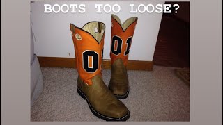 What should you do if your boots are too loose?