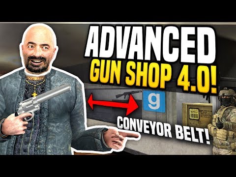 ADVANCED GUN SHOP 4.0 - Gmod DarkRP | Conveyor Belt System!