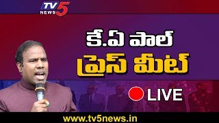 KA Paul Press Meet Live | Praja Shanti Party | TV5 Telugu Live