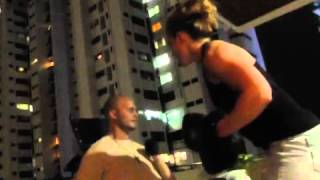 Daniel Leonard and Amy Caperton boxing conditioning