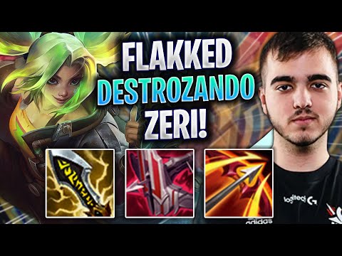 FLAKKED DESTROZANDO CON ZERI! - HRTS Flakked Juega Zeri ADC vs Ezreal! | Season 2023