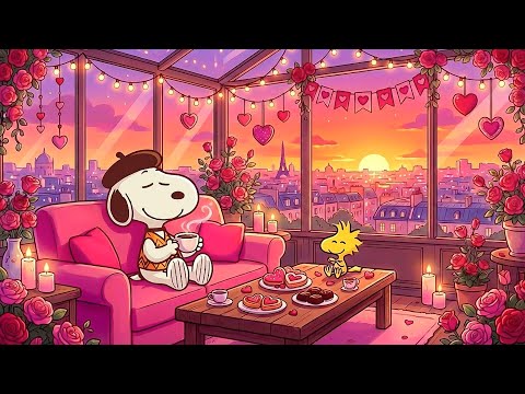 Sweet Valentine Jazz with Snoopy 💖 Cozy Romantic Jazz for Love, Relax & Warm Moments