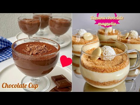 Banana Chocolate Magnolia - Cold Chocolate Cups - chef Hadiya