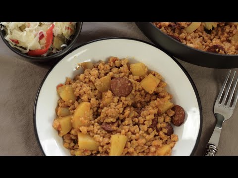 Shepherd's Egg Barley with Sausage and Potato (Pásztortarhonya)
