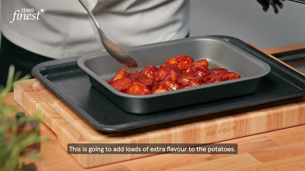 Creamy garlic al ajillo chicken supremes with rich patatas bravas gratin