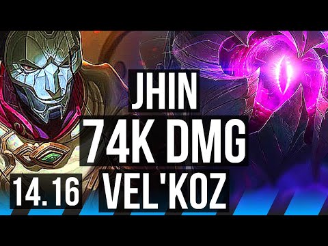 JHIN vs VEL'KOZ (MID) | 74k DMG, 6 solo kills, 20/5/12, 800+ games, Dominating | EUW Diamond | 14.16