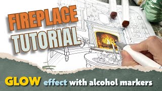 🔥 Alcohol Marker Fireplace / Glow Effect Tutorial
