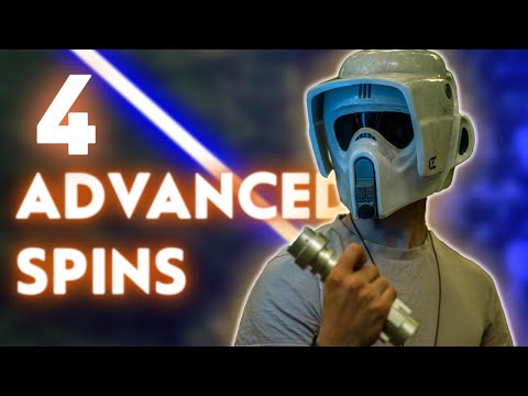 4 ADVANCED LIGHTSABER SPINS- TUTORIAL -STEP BY STEP