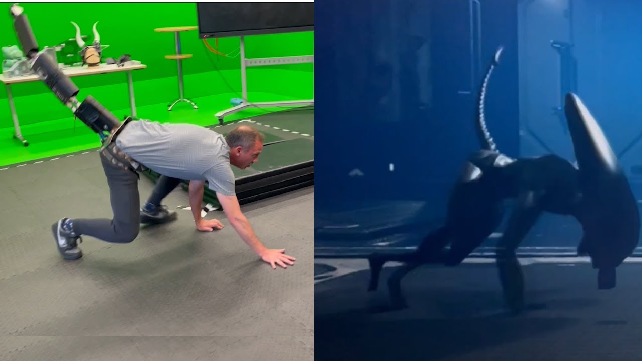 Video thumbnail: motion capture demonstration of the mechanical alien creature tail prop
