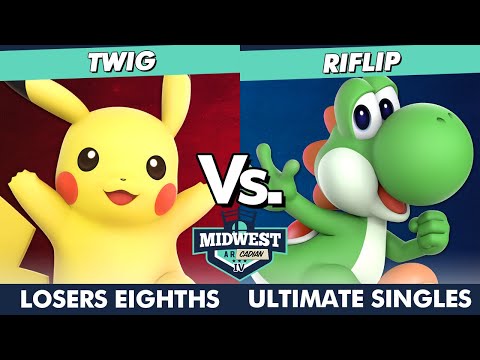 Midwest Arcadian IV Losers Top 8 - twig (Pikachu) Vs. Riflip (Yoshi) SSBU Ultimate Tournament
