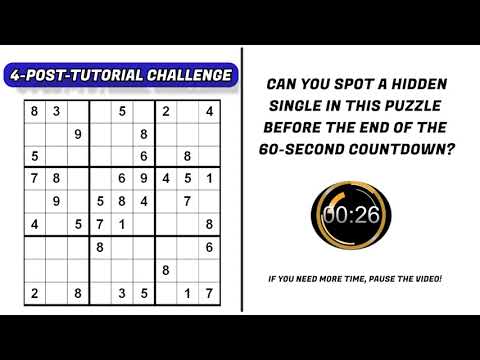 Sudoku Tutorial 1 - Hidden Singles