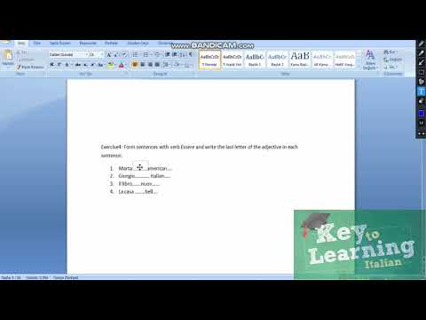 exercises on the verb Essere in Italian