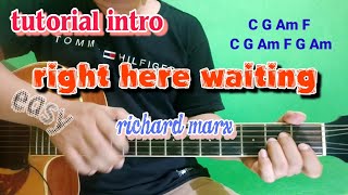 tutorial intro RIGHT HERE WAITING - Richard marx | guitar leason -very easy
