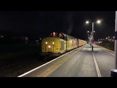 Colas 37219 & 37175, 1Q83 Blackpool - Derby departs Morecambe, 03/12/2021