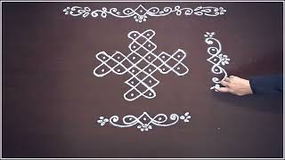Simple rangoli design | 6*2 dots kolam rangoli design | Simple Melikala Muggu