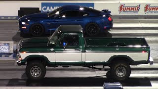 Pick Up Trucks vs Muscle Cars and an Exotic - Drag Races