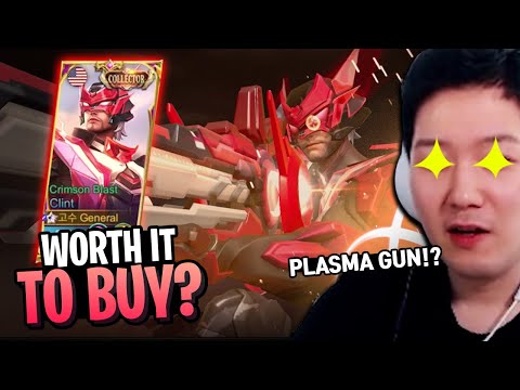 How much is New Clint skin? Review and gameplay Crimson Blaster | Mobile Legends