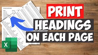 How to Print Column Headings on Each Page in Excel