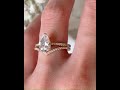 Après Jewelry - The Kaia Ring Setting (Pear) and Petite Pave V Band Wedding Band