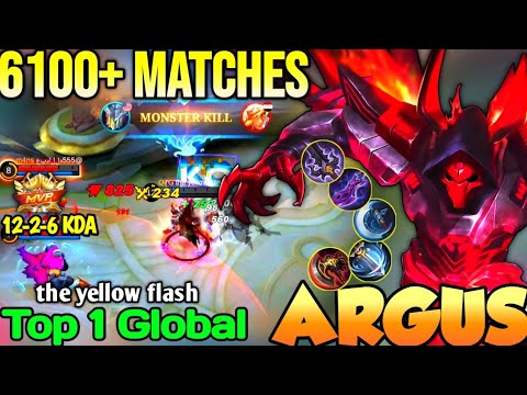 ARGUS BEST BUILD IN 2022 | TOP GLOBAL ARGUS the yellow flash - MOBILE LEGENDS