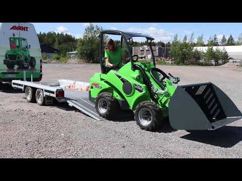 Compact Loader Tie down brackets on wheel hub. Available from CPSLift.com.  Avant UK Hire and Sales
