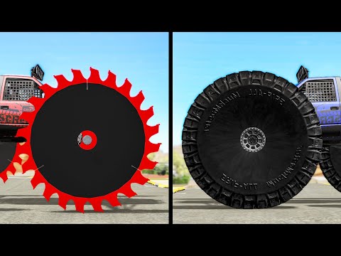 Saw Wheel vs Round Wheel #2 - Beamng drivе