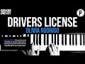 Olivia Rodrigo - drivers license Karaoke LOWER KEY Slowed Acoustic Piano Instrumental Cover Lyrics