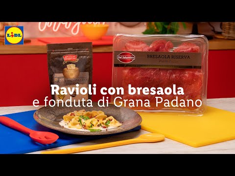 Ravioli con Bresaola Dal Salumiere e fonduta di Grana Padano | Chef in Camicia | Lidl Italia