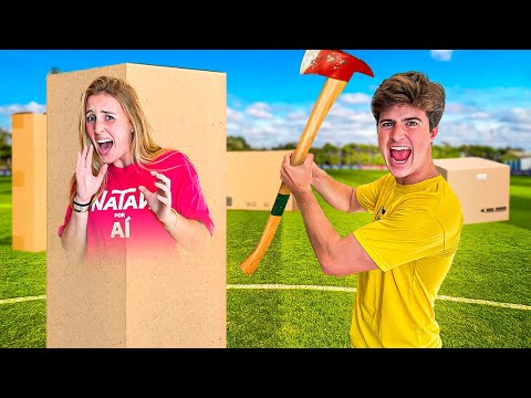 MEGA ESCONDE ESCONDE EM CAIXAS DE PAPELÃO!