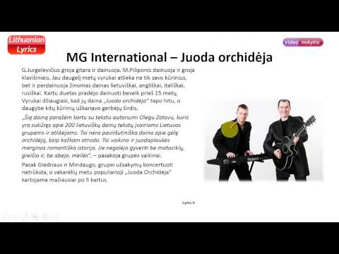 Learn Lithuanian with lyrics. Juoda orchidėja