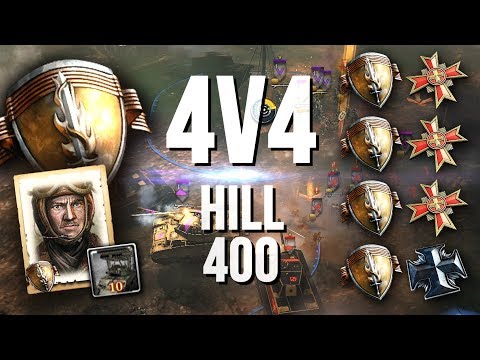 CALLIOPE SPAM vs BLOBS: 4x USF Hard Mode [4v4] [USF] [Hill 400] — Full Match of Company of Heroes 2