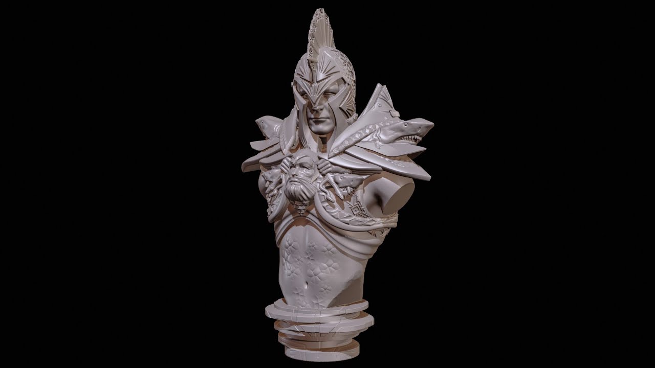 Atlant Bust High Poly for 3d Print 3D Print Model