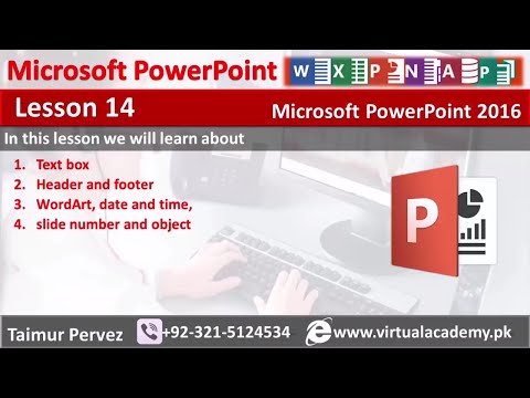 How to make Presentation in Powerpoint | Text box Header footer date time| Lesson 14