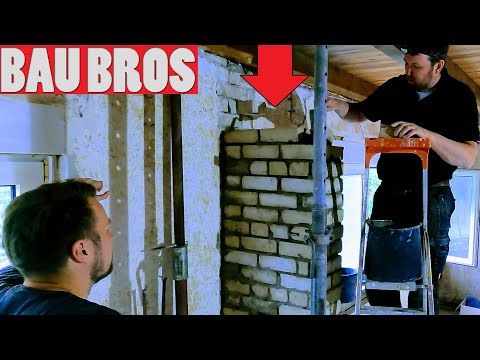 Mauerdurchbruch selber machen - Zweites Trägerauflager aufmauern | #BauBros Folge 89