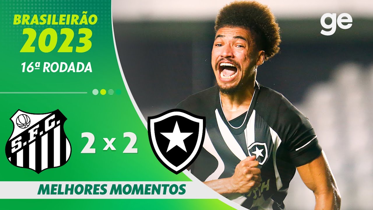 VÍDEO | Gols e melhores momentos do empate do Botafogo com o Santos na Vila Belmiro